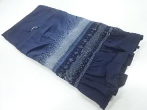 未使用品　正絹　絞り横段模様男物兵児帯